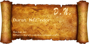 Durst Nándor névjegykártya