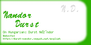 nandor durst business card